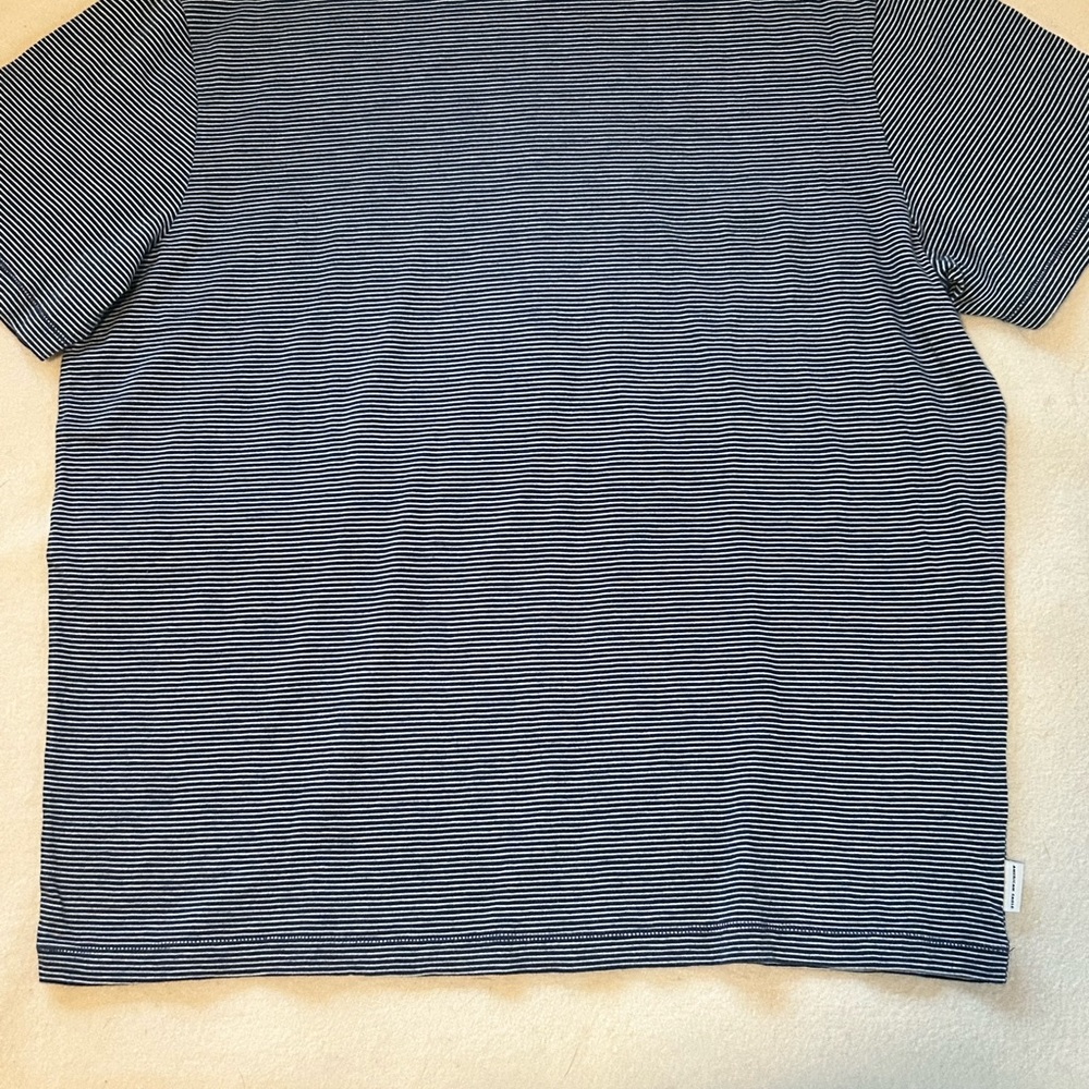 American Eagle Outfitters Navy and White Striped Tee